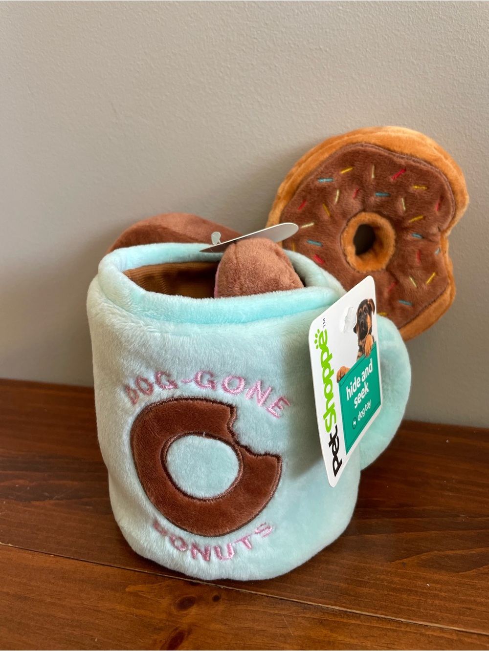 New Dog-Gone Donuts Plush Hide & Seek Dog Toy - Light Blue